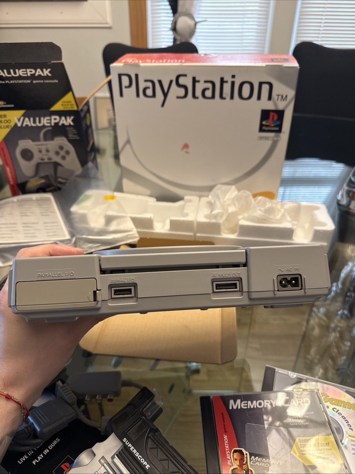 Sony Playstation 1 Console PS1 System Complete in Box With 4 Controllers + Extra