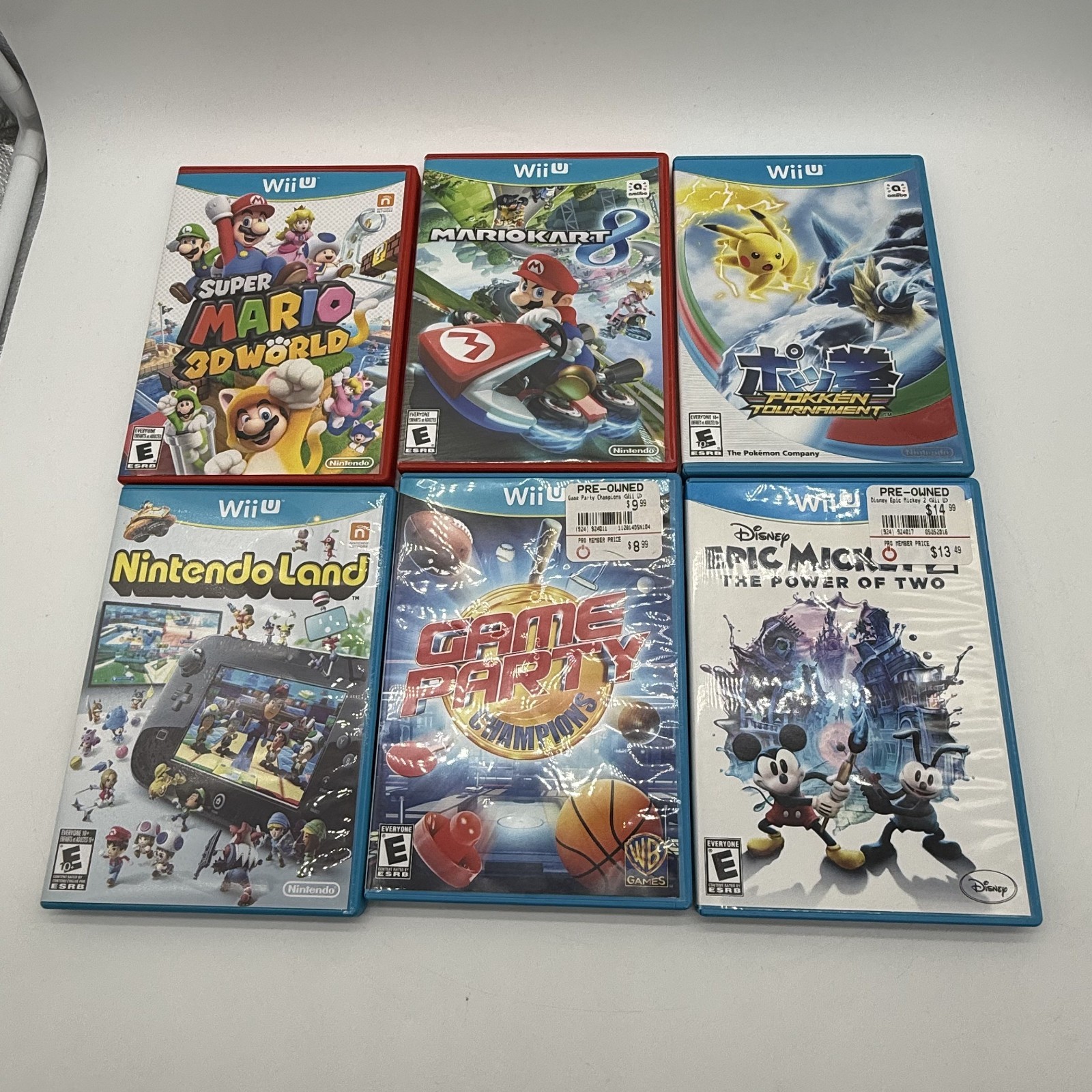 Nintendo Wii U 32GB Console Bundle GamePad Controller 6 Game Lot Mario Pokemon