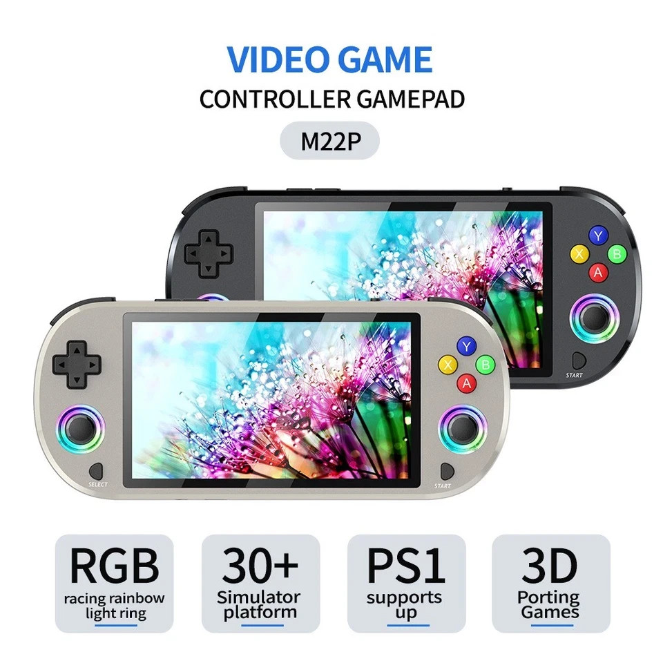 🔥USA🔥 M22pro Retro Handheld 20000 Game Console, 64GB Mini Video Game 5″ Screen