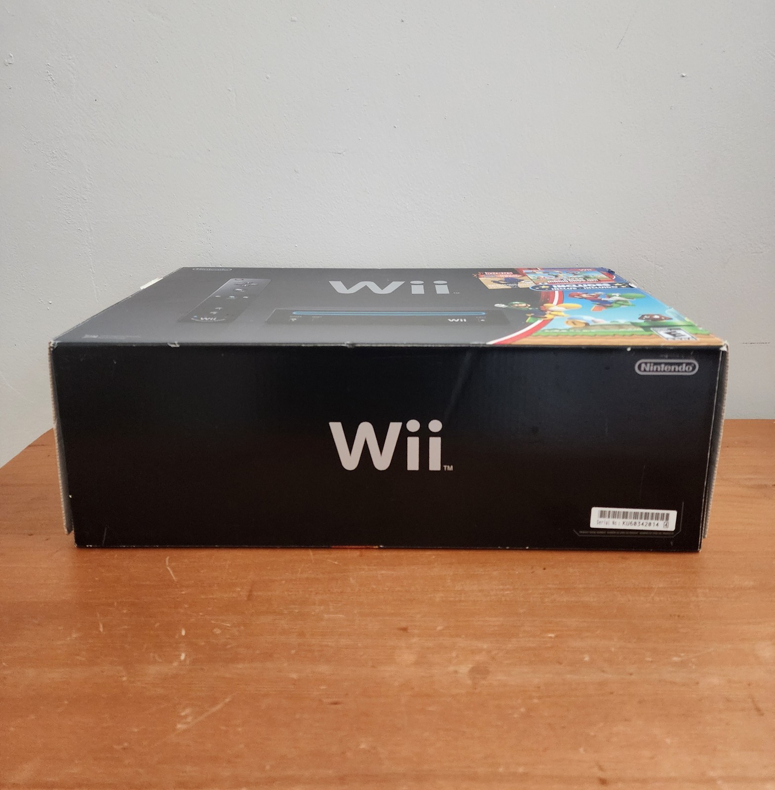 Black Nintendo Wii Box & Insert ONLY Super Mario Bros Version W/Manual RARE