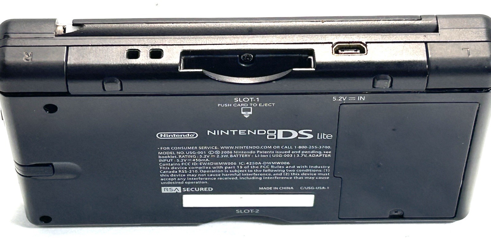 Nintendo DS Lite Black Handheld Console w/ Charger & Stylus • Tested Read