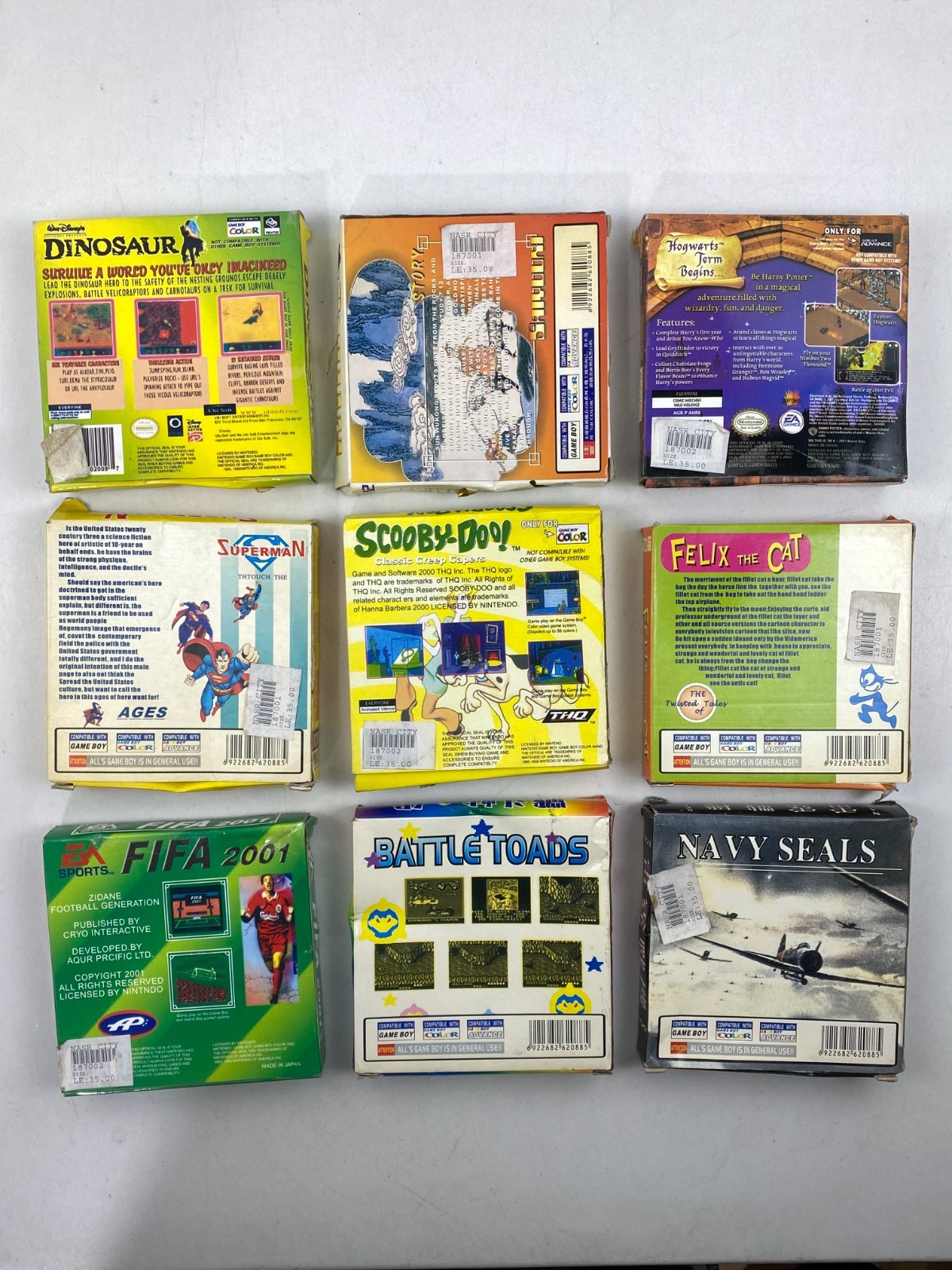 Nintendo Super Game Boy Color FELIX THE CAT Superman Harry PotterCartridge China