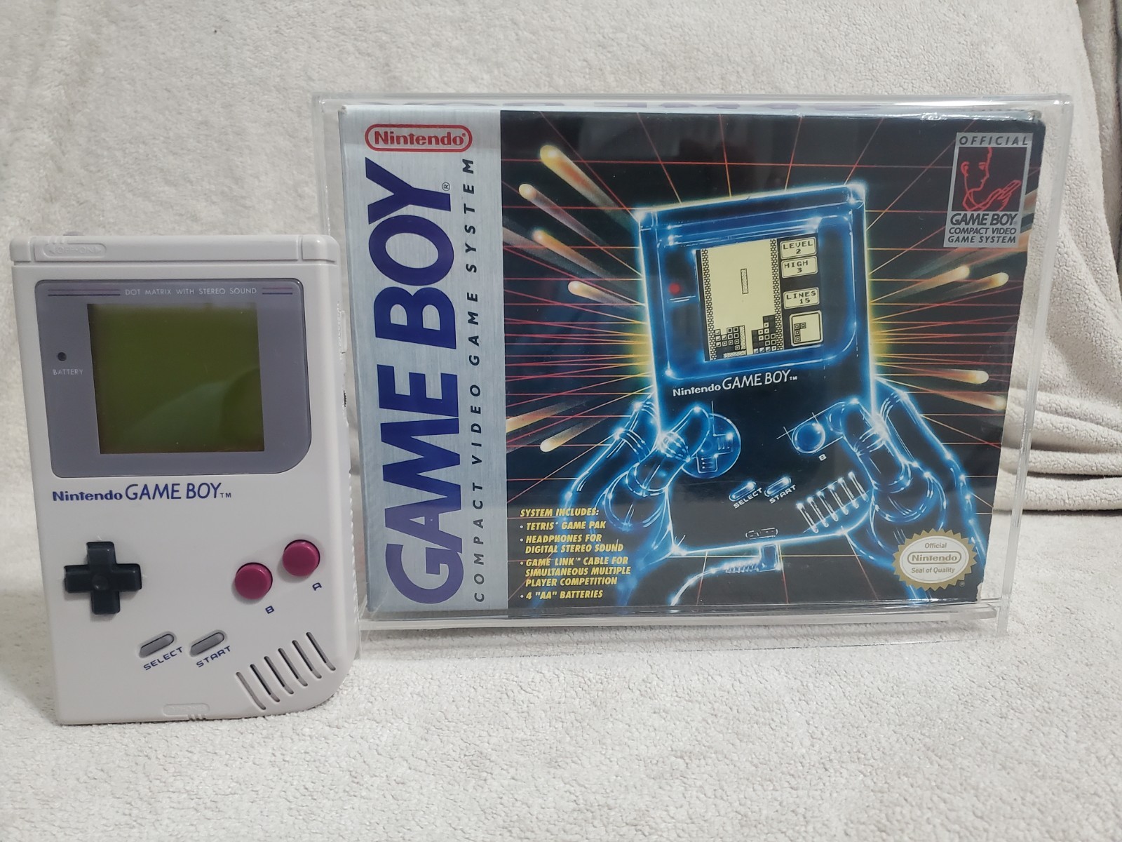 💥Nintendo Gameboy DMG-01 Original Grey with Box And Acrylic Case💥