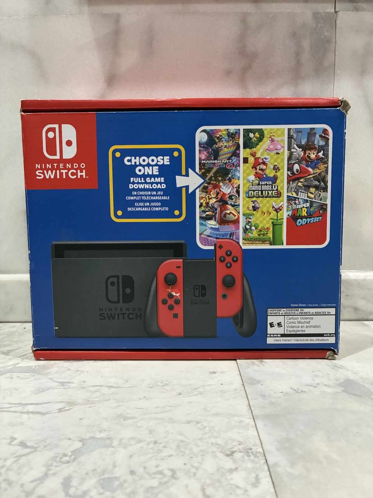 Nintendo Switch Console – Mario Choose One Bundle, Red Controller, New in Box.