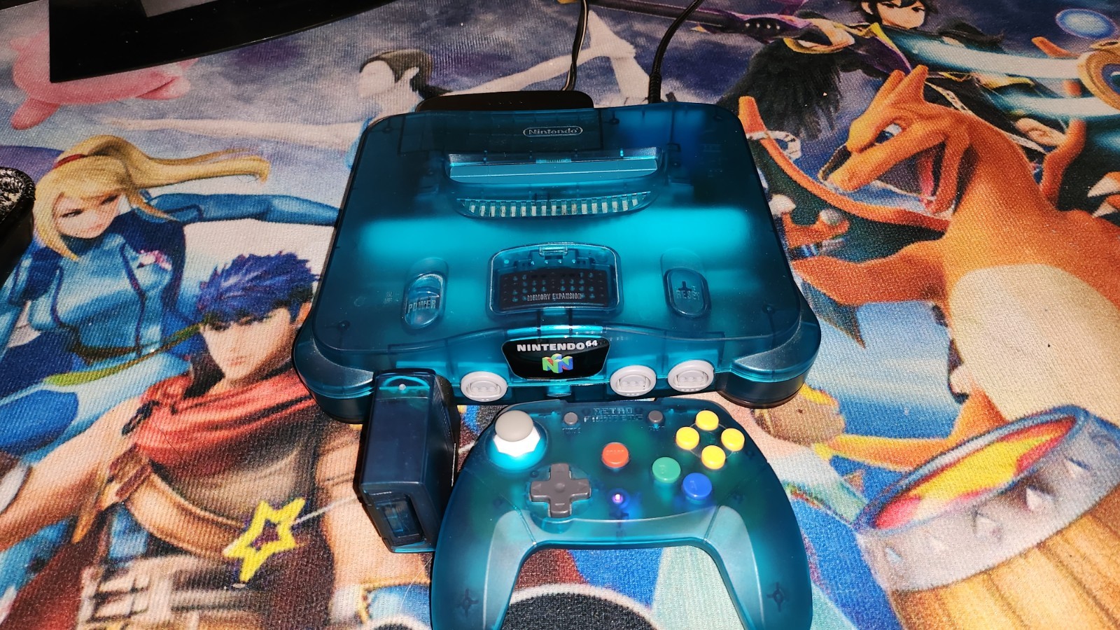 Nintendo 64 N64 Ice Blue Ultra HDMI Brawler 64 10 Games LOOK!