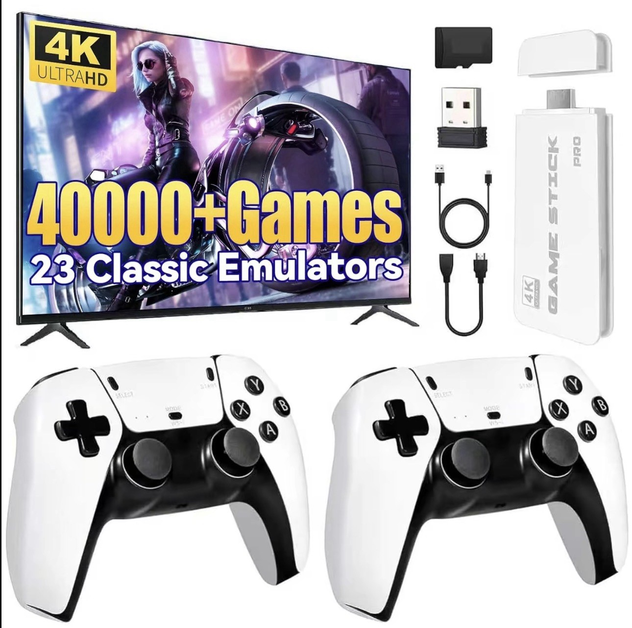 GameStick M15 4K HDMI Microconsole Wireless Controllers Portable Emulators