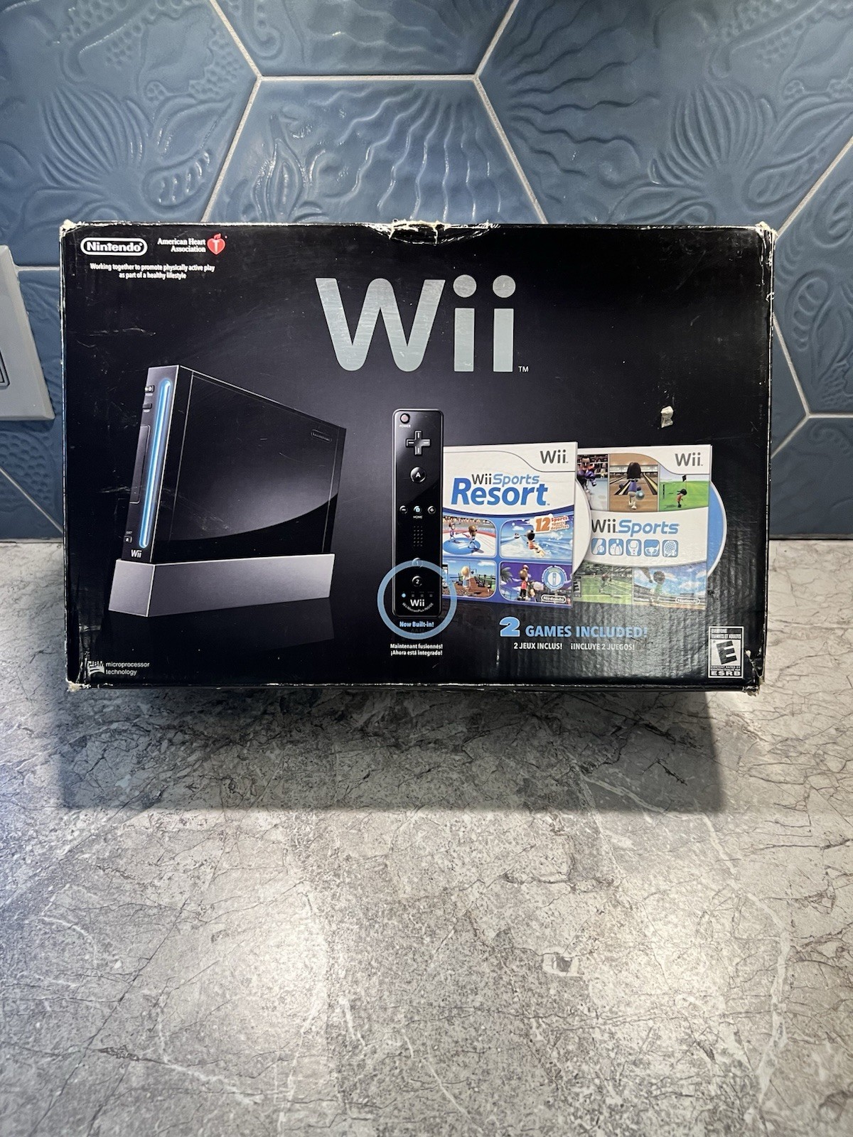 Nintendo Wii Black Console Bundle RVL-001 Wii Sports Resort Boxed No Games