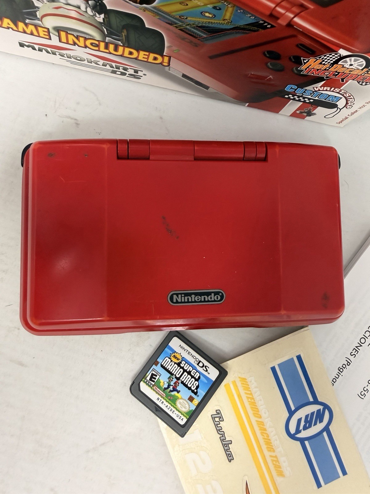 Nintendo DS Mario Kart Pack Red Handheld System with Box Manual NO Game Included