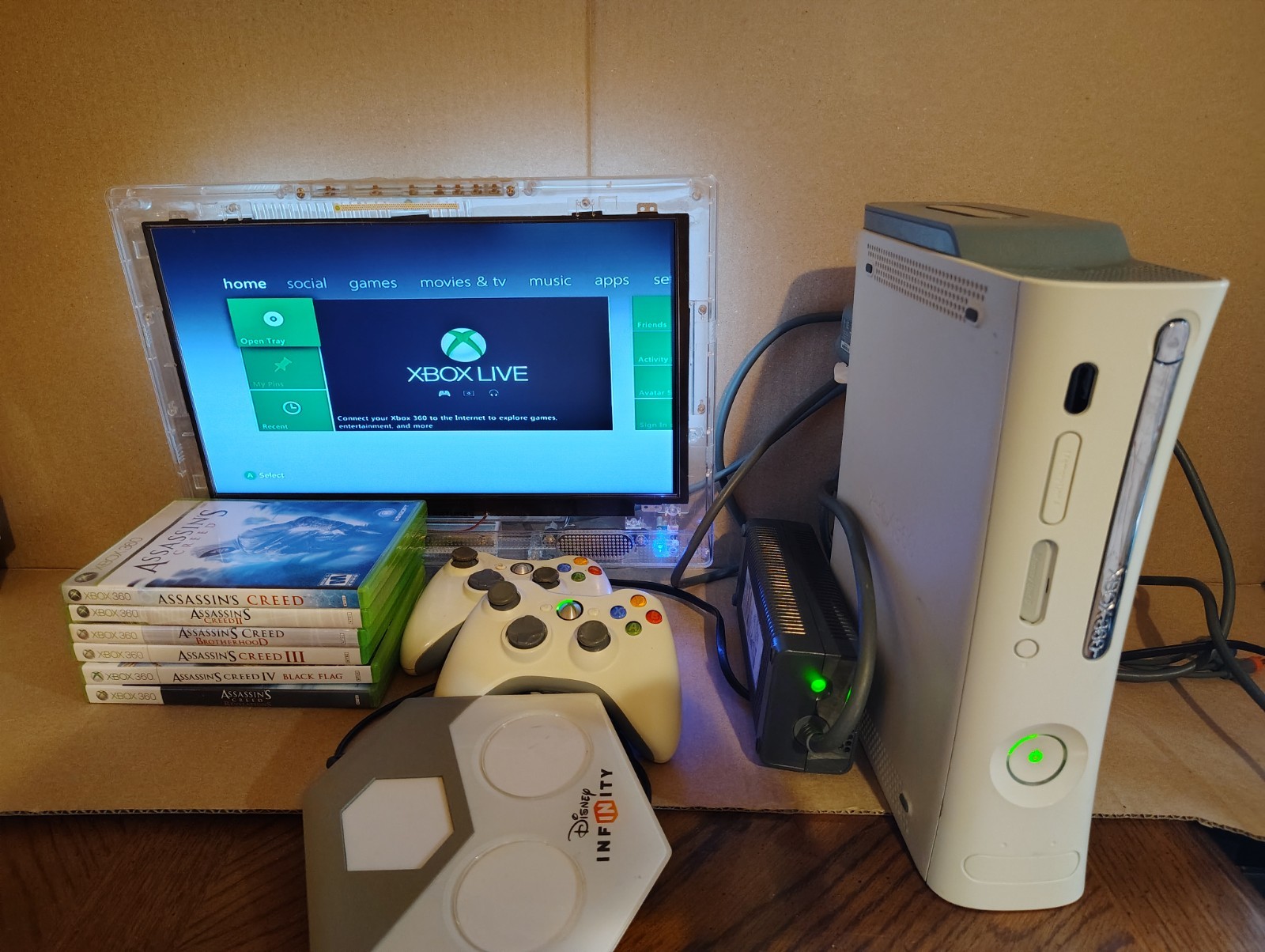 Microsoft Xbox 360 Console With 6 Assassin’s Creed Games Bundle Tv Not Included