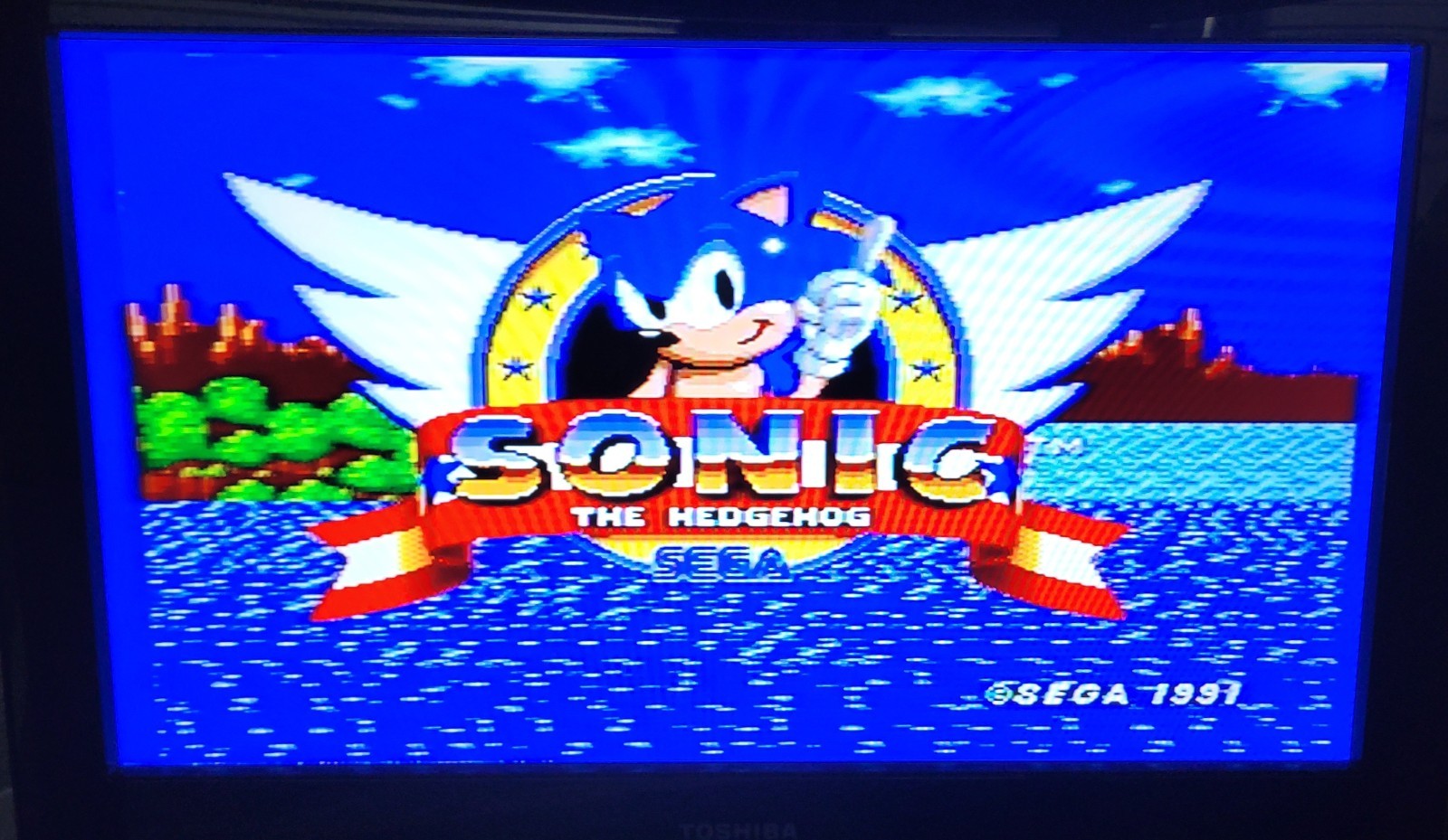 Sega Genesis Model 1 Console Bundle with Sonic Ms Pacman Tested