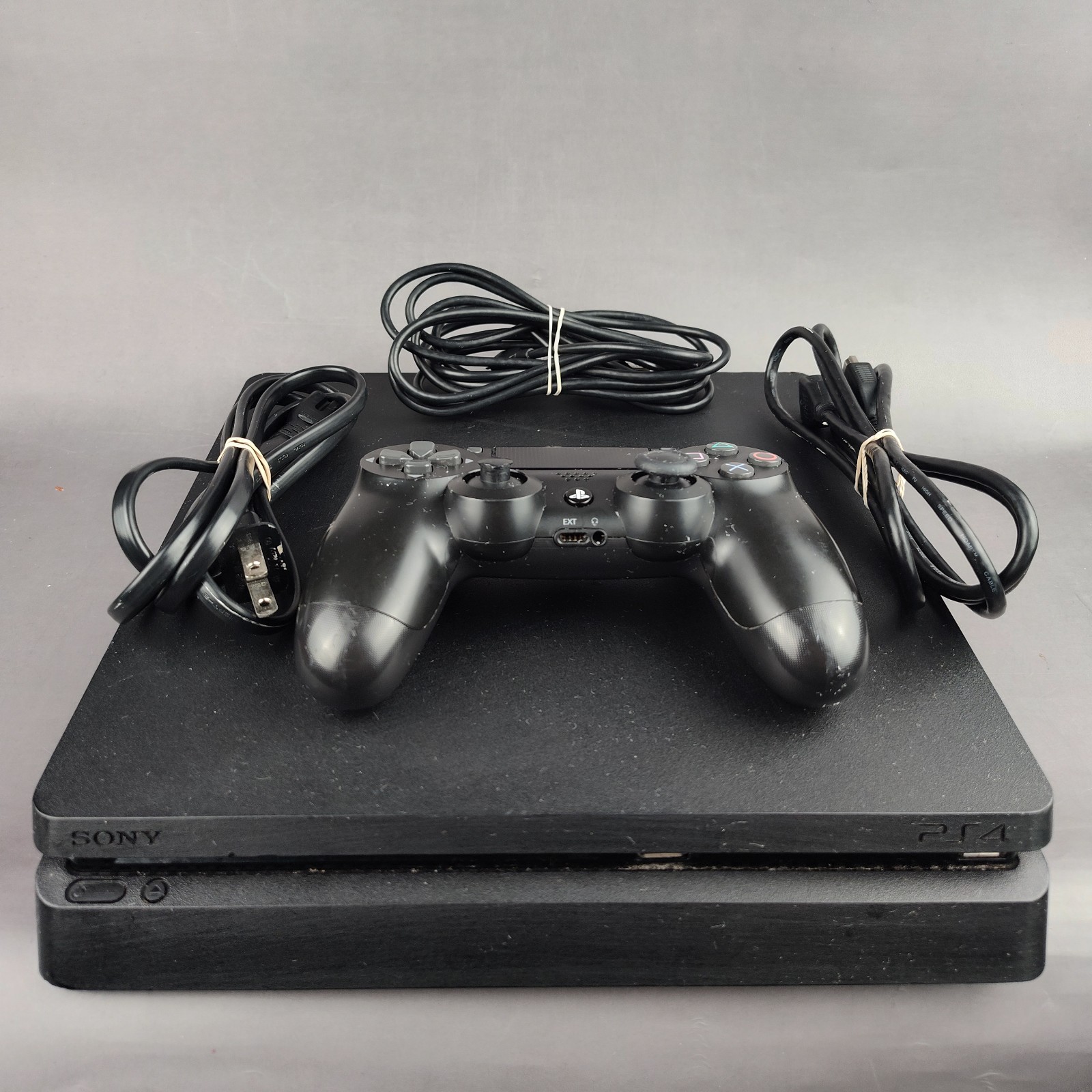 Sony PlayStation 4 Slim 1TB Console Jet Black – Controller + Wires Tested PS4