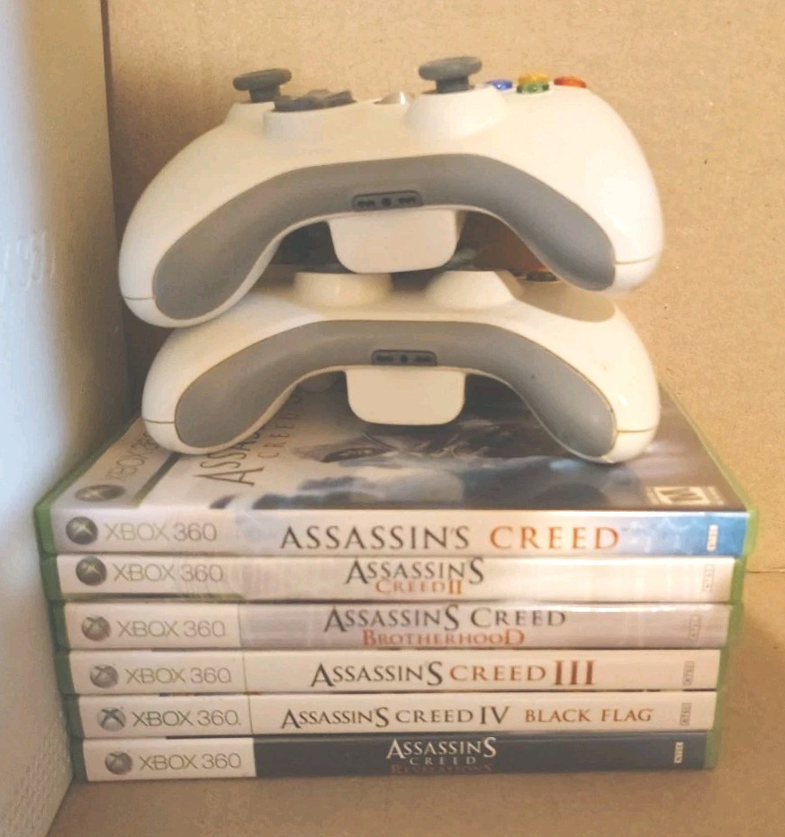 Microsoft Xbox 360 Console With 6 Assassin’s Creed Games Bundle Tv Not Included