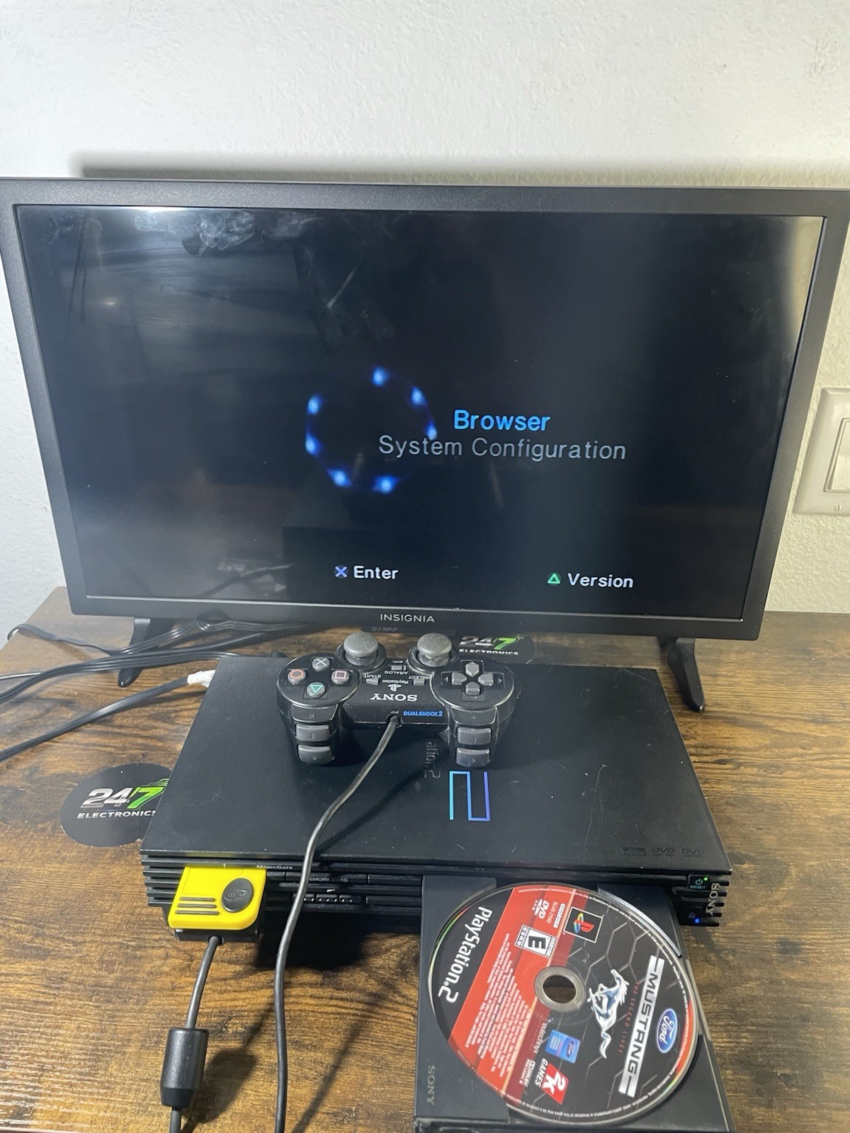 Sony PlayStation 2 PS2 Console SCPH-30001 R Black w Controller AV/Power TESTED