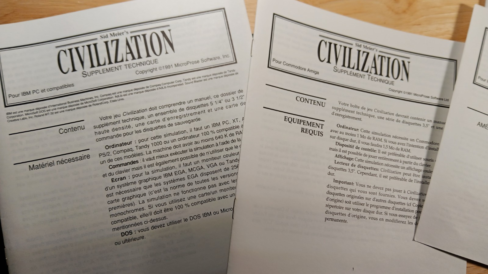 Sid Meier’s Civilization 1991 MicroProse Manuals French German Manuals 1996 CD