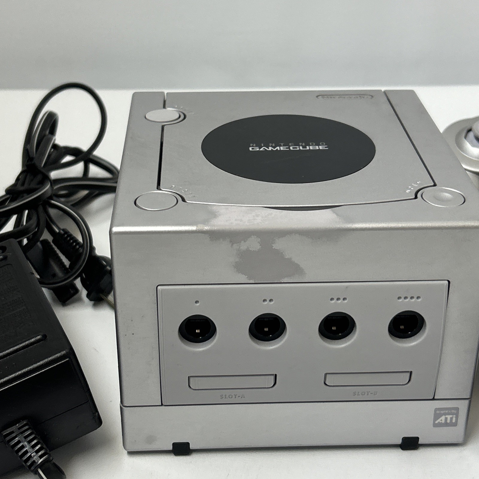 Nintendo GameCube Platinum Console Bundle DOL-101 – 2 Controllers Tested & Card
