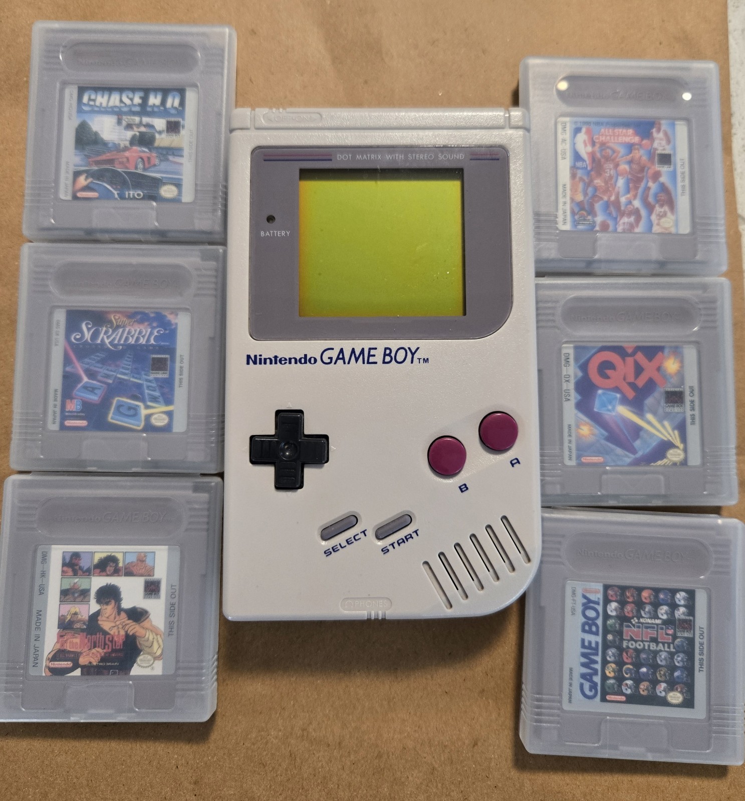 Nintendo Game Boy Launch Edition System + 6 Working Games | Great Condition