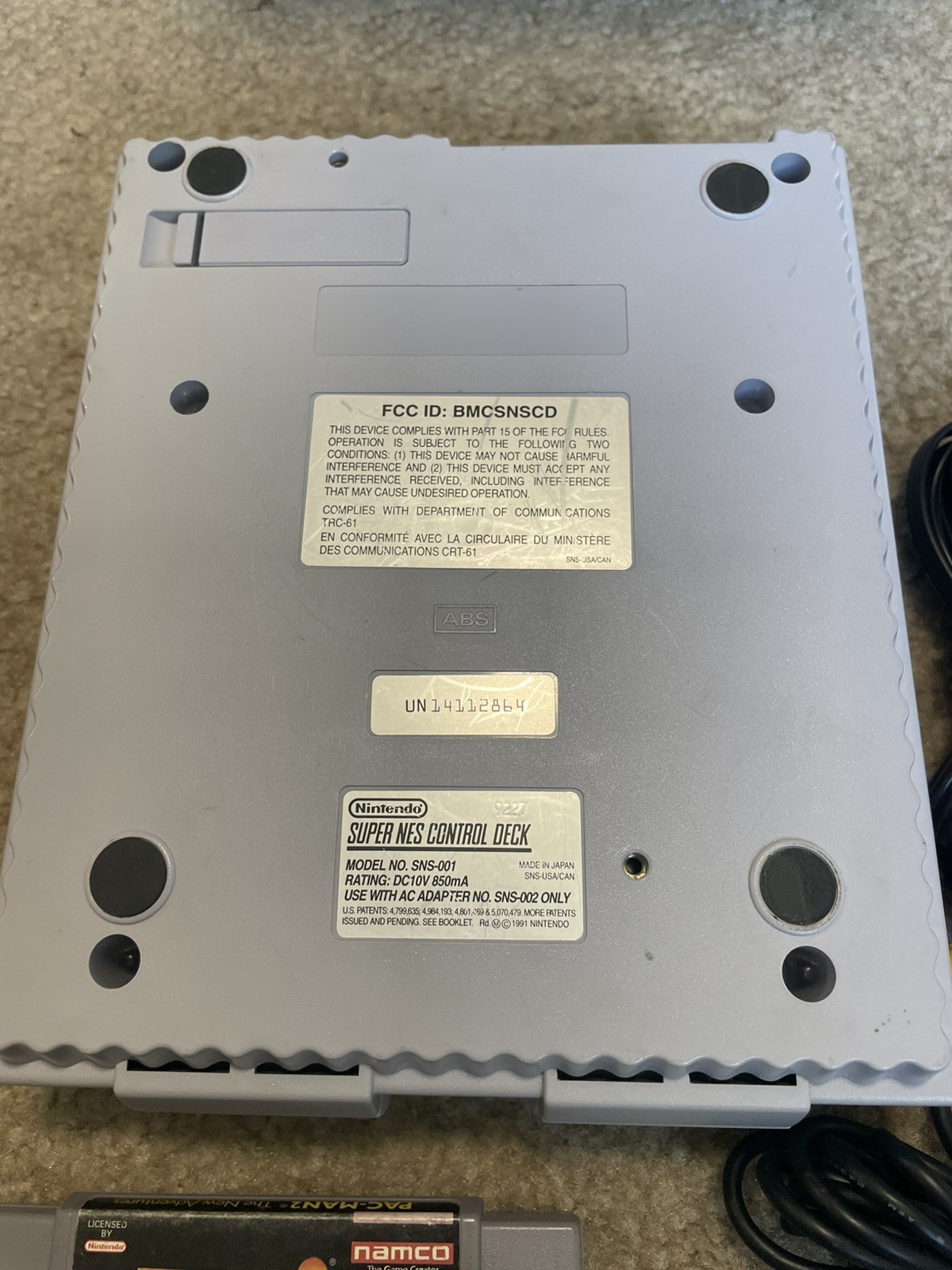 Super Nintendo SNES Console Bundle With Pacman 2