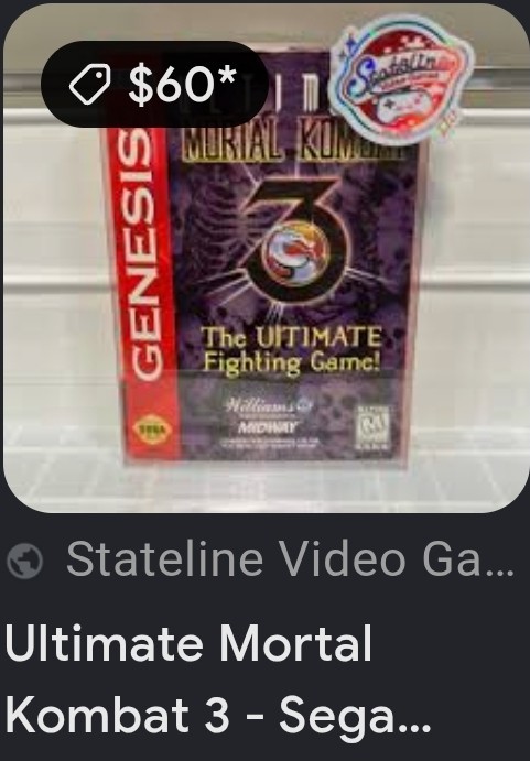 SEGA GENESIS Game Console Model 2 WITH Mortal Kombat 3