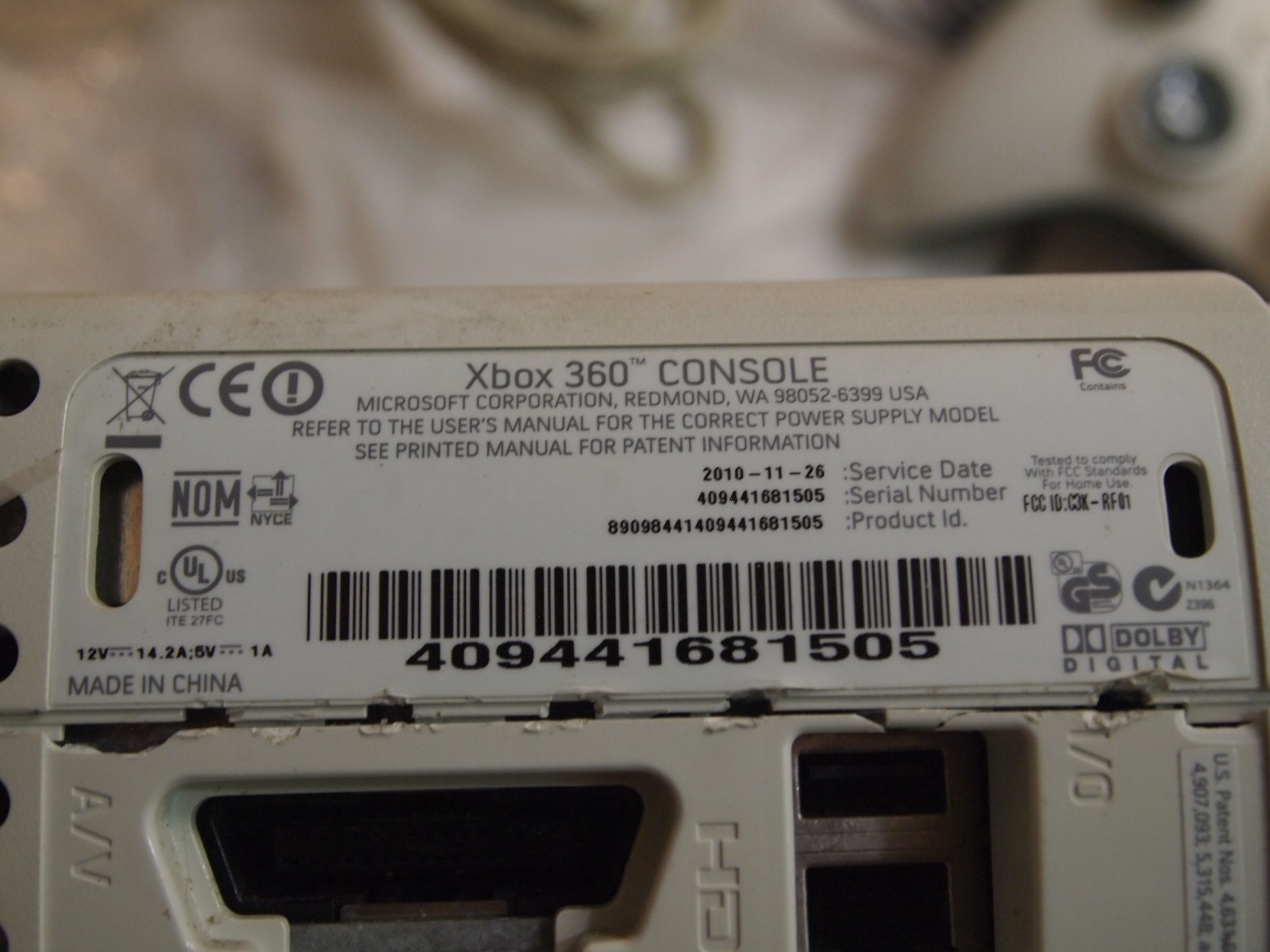 Xbox 360 120gb hdd Console, With 4 Game Lot