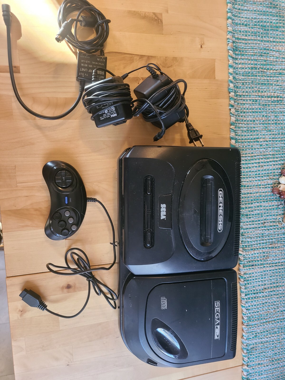 Sega CD Model 2 Video Game Console Black 4102 Very Good