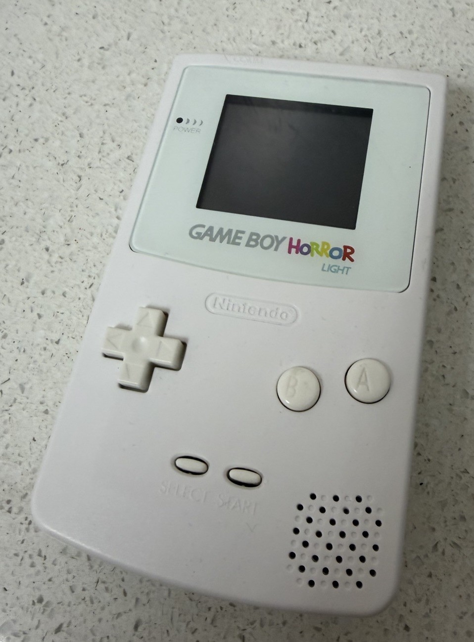 Custom Gameboy “Horror” Light Nintendo Console Tested WHITE