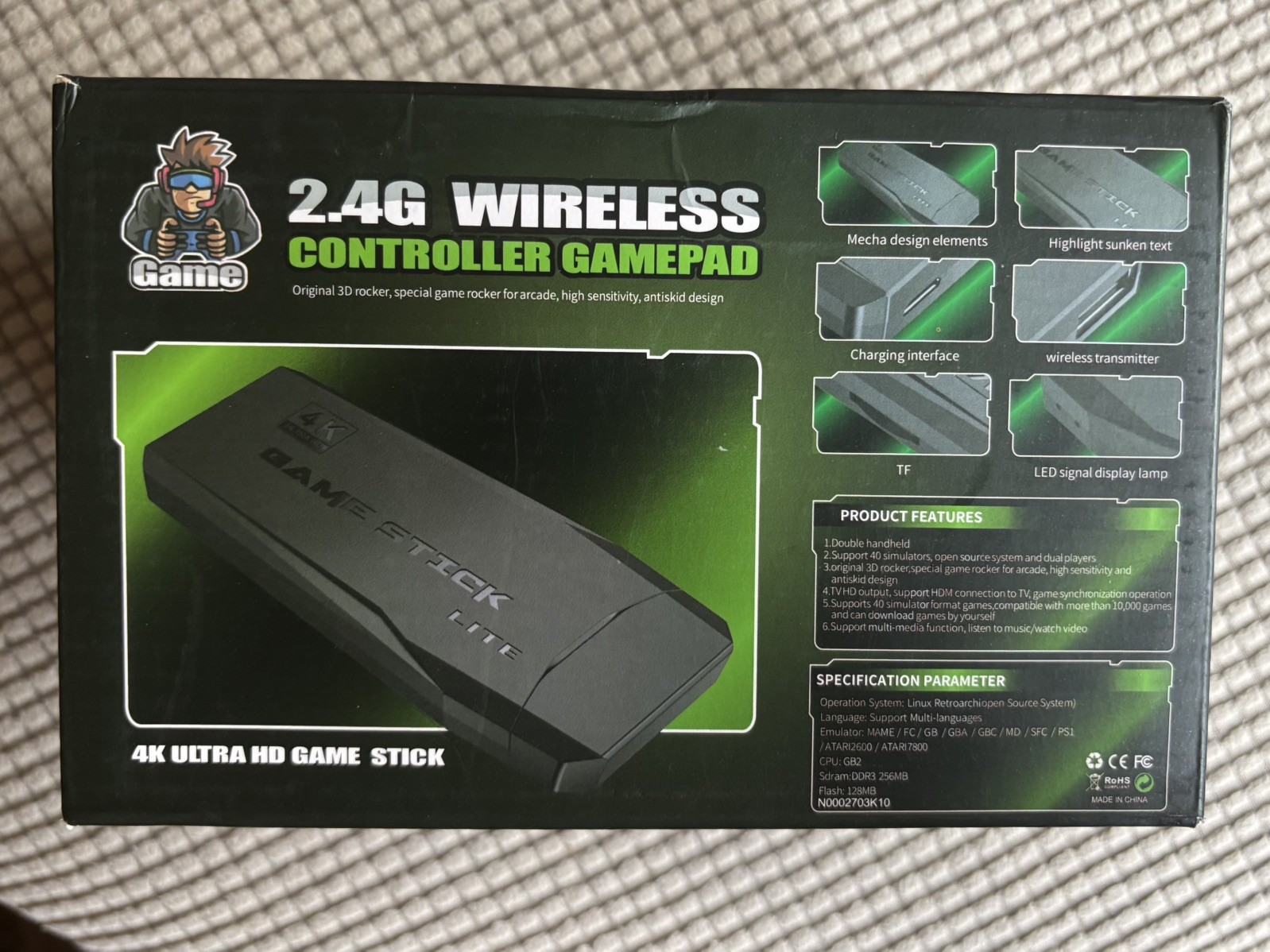 2.4G Wireless Controller Gamepad Lite – 4K Ultra HD Game Stick New Open Box