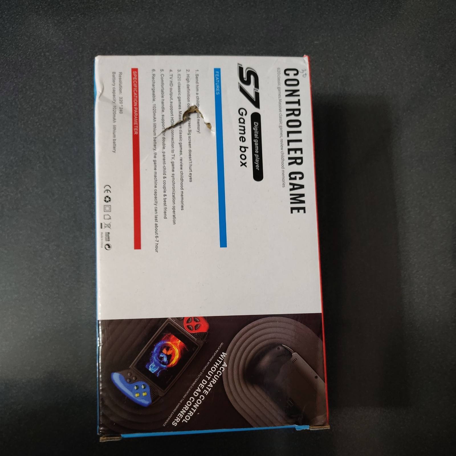 S7 Game Box Handheld Console with Built-In Games 620 Games total-New