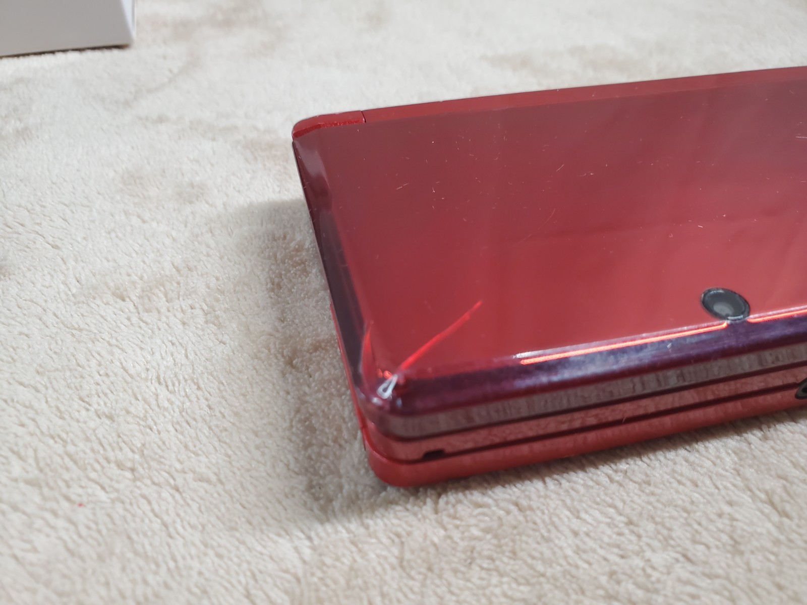 Nintendo 3DS Flame Red Handheld Console Bundle Animal Crossing New Leaf Charger