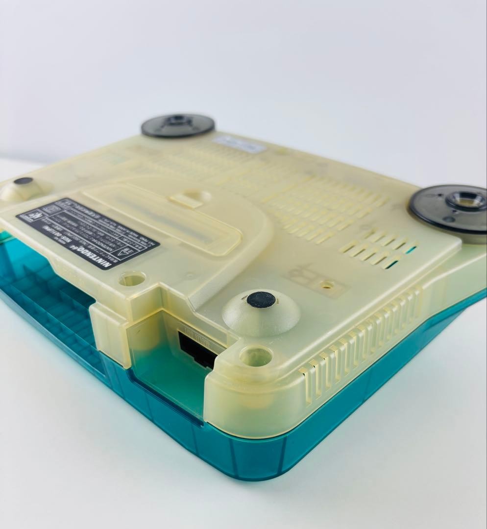 Nintendo 64 Clear Blue Console Set Tested Controller AV Power Adapter JP