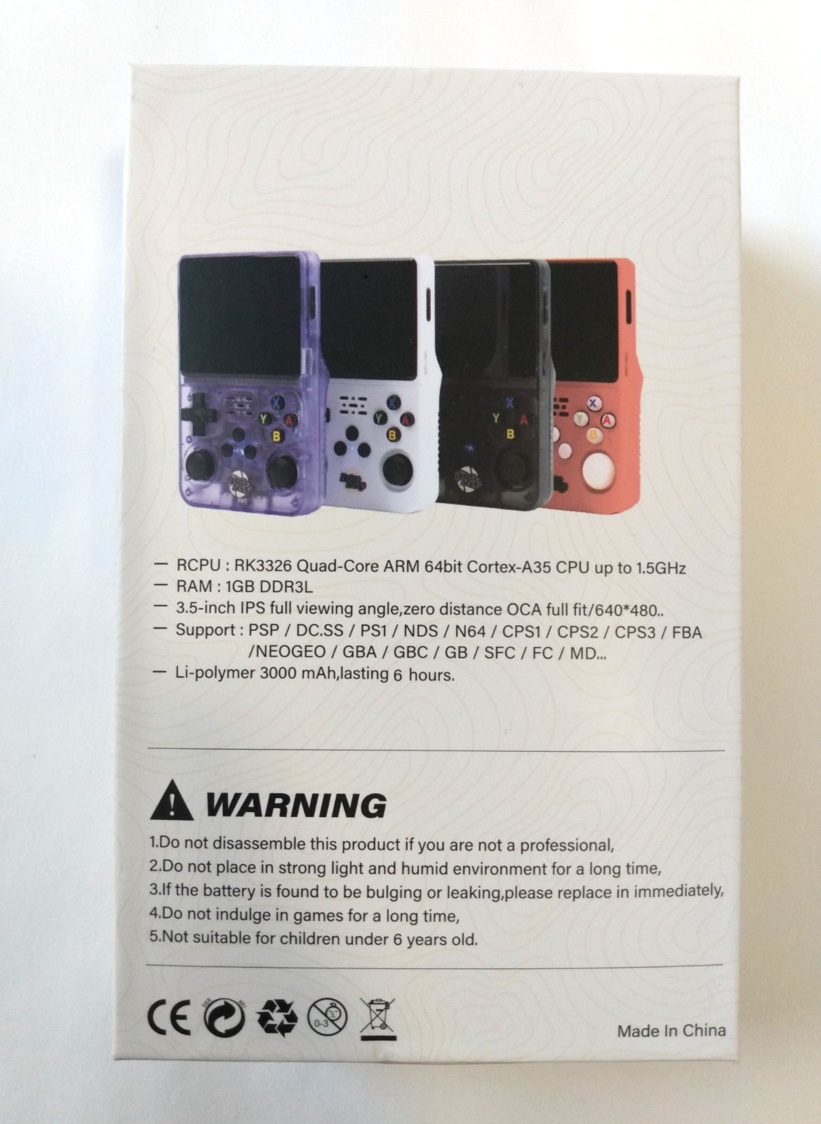 Retro Snap Play Handheld Console 128GB, 3.5″ Screen, 40k games, Purple
