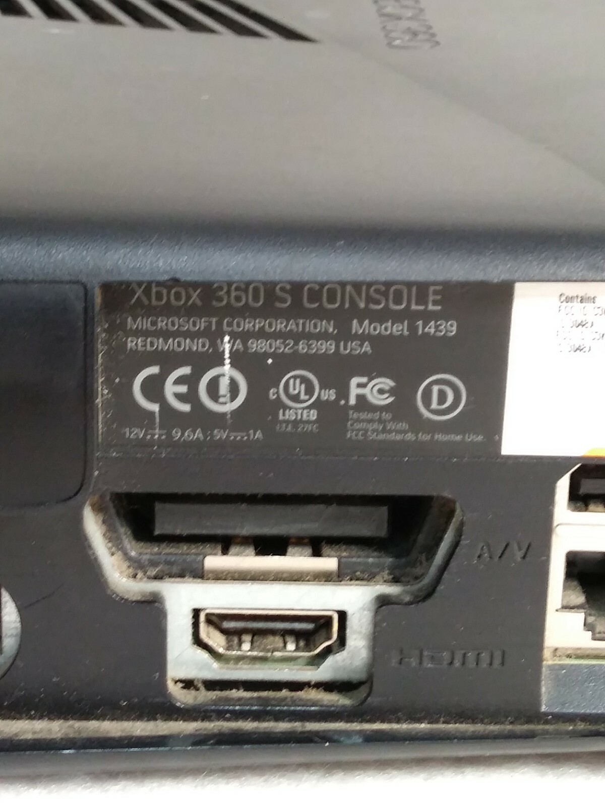 Xbox 360 S No Hard Drive Matte Black Console Only Model 1439 Slim