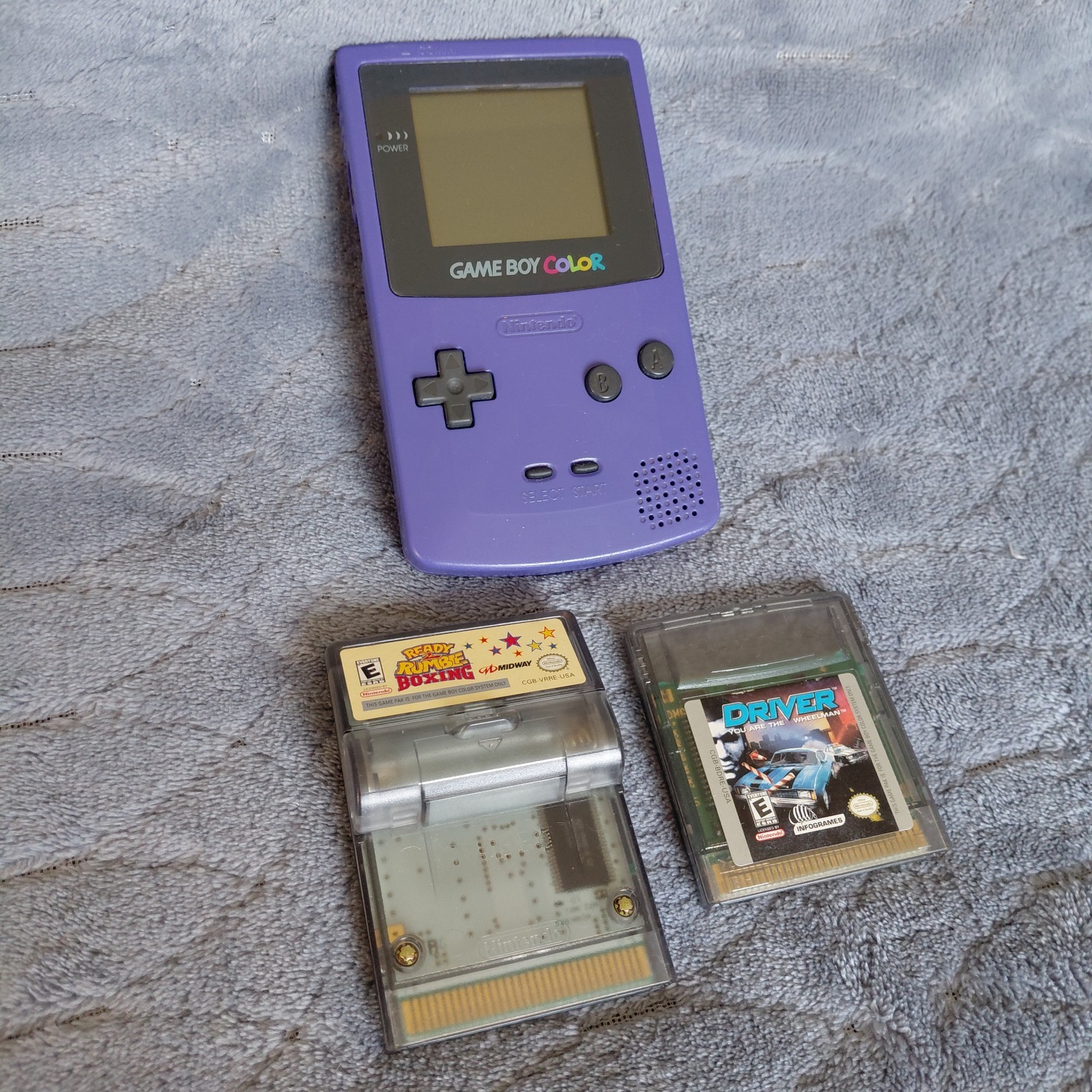 Nintendo Game Boy Color Handheld System W 2 Games – Grape Purple – Tested Works