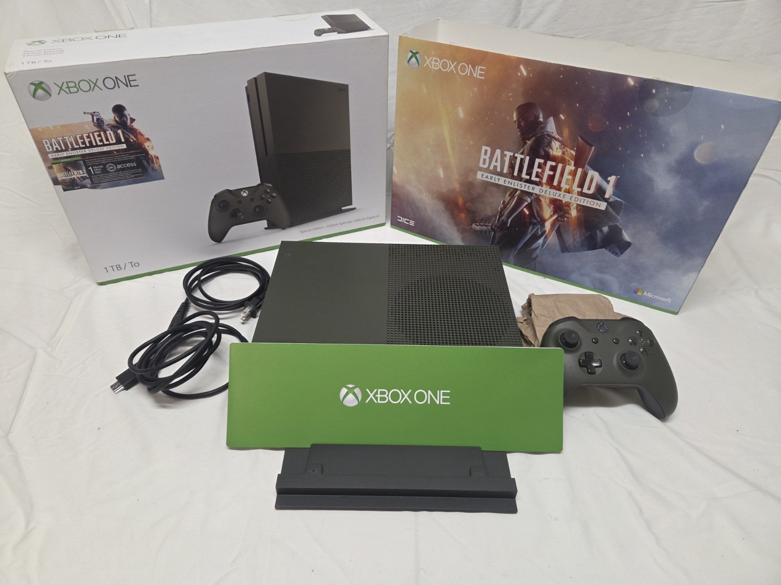 Microsoft Xbox One S 1TB Battlefield 1 Early Enlister Deluxe Green 4K MPN1681