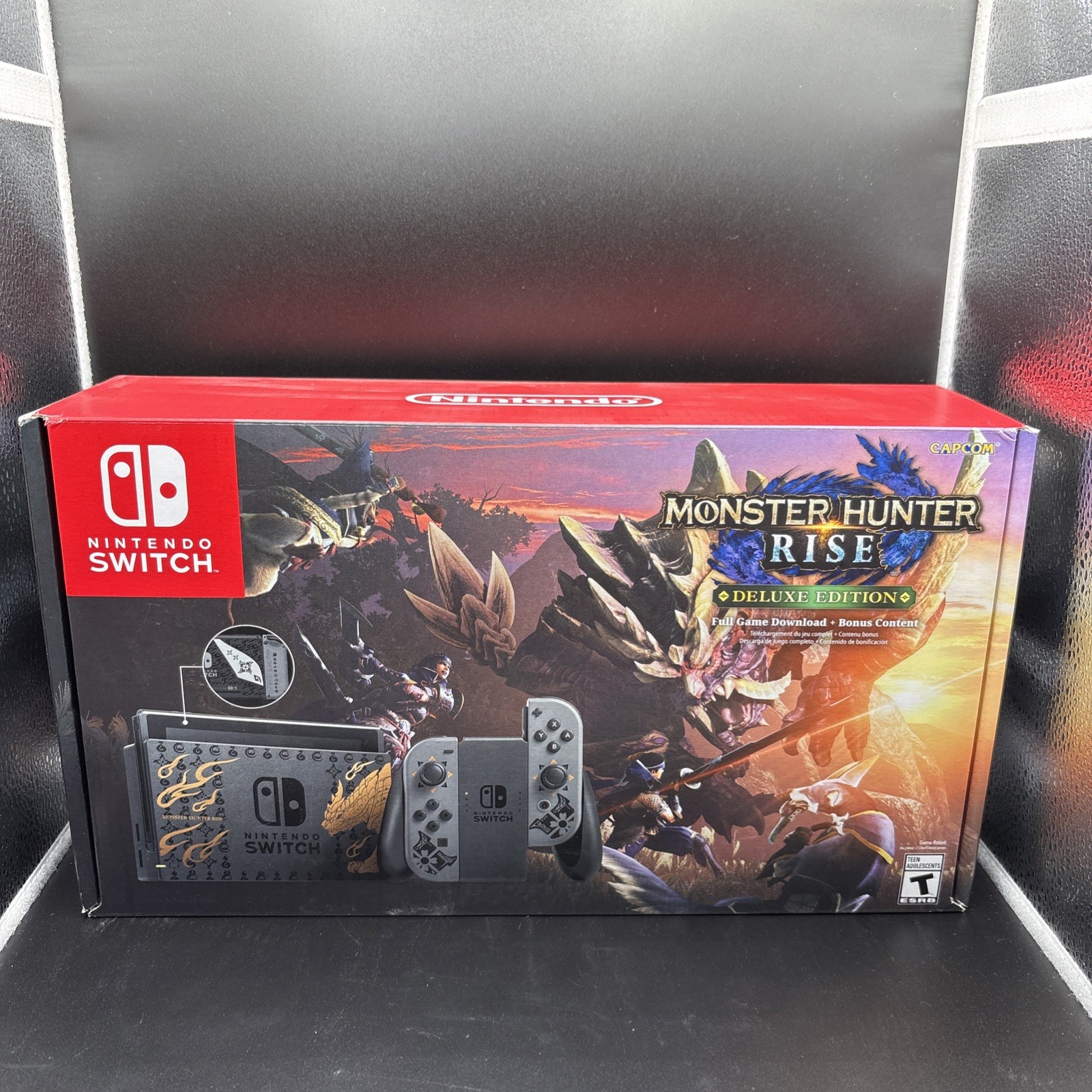 New Nintendo Switch Monster Hunter Rise Deluxe Edition Console US NIB Mint