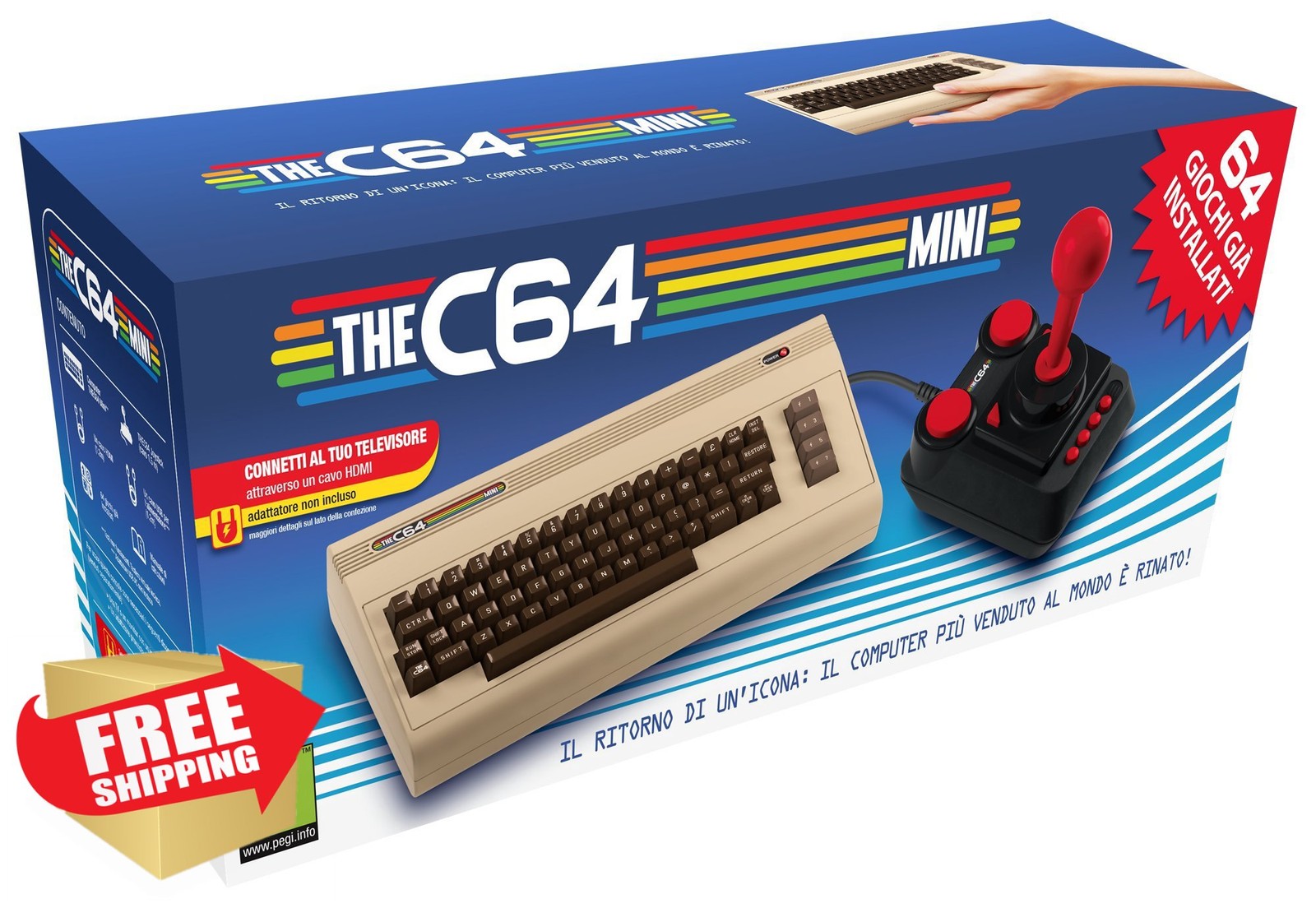 Commodore 64 Mini CBM64 Retro Console w/ Joystick