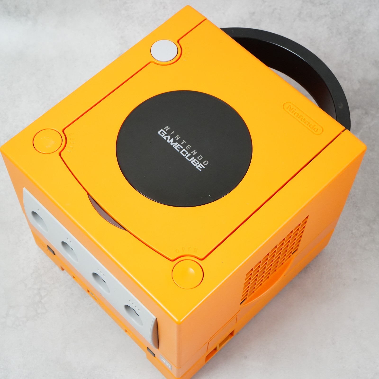 Nintendo GameCube Spice Orange NTSC U-C/J Region Switch Mod w/Gameboy Player