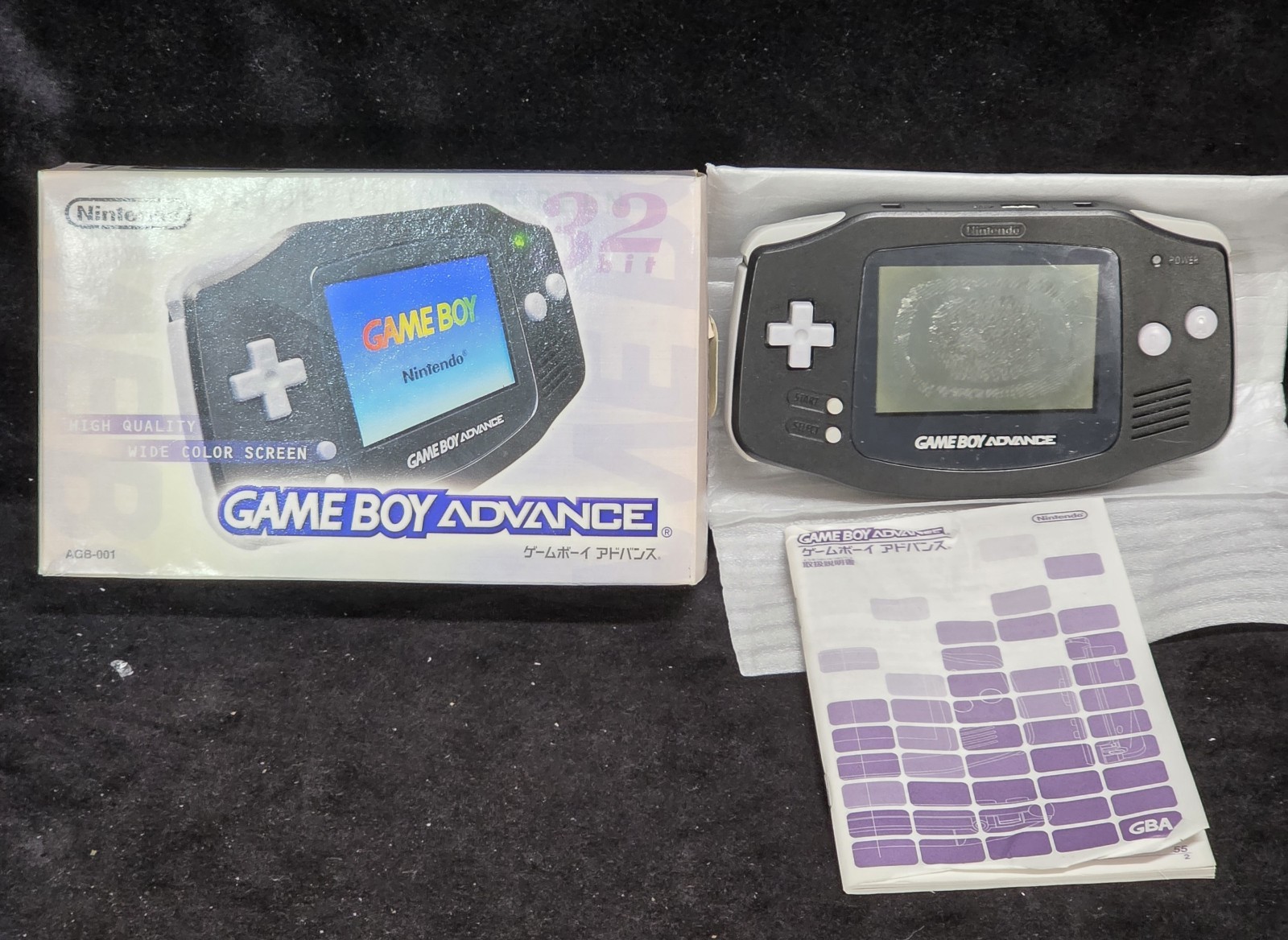 GameBoy Advance BLACK Console In Box**PARTS/REPAIR/READ DISC