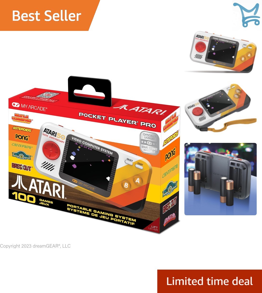 Atari Handheld Portable Video Game Console with 100 Games 2.75” Screen
