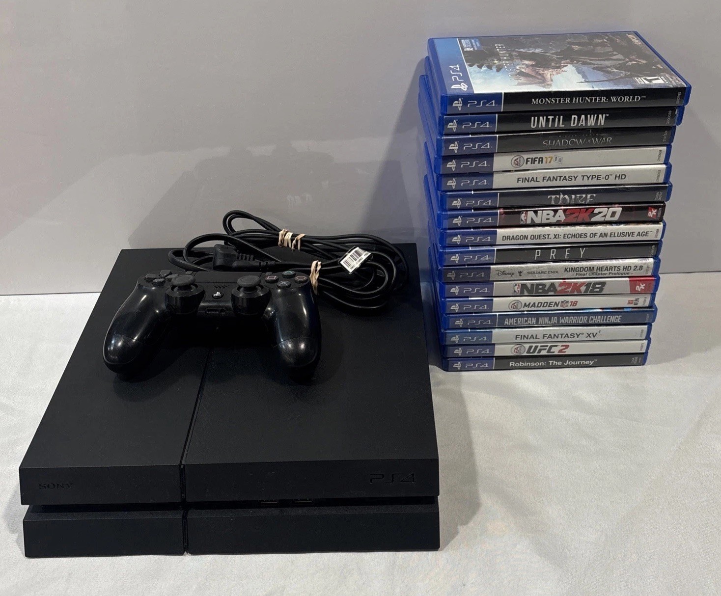 Sony PS4 CUH-1215A 500GB Black Console Bundle Controller+ 16Games Lot Tested