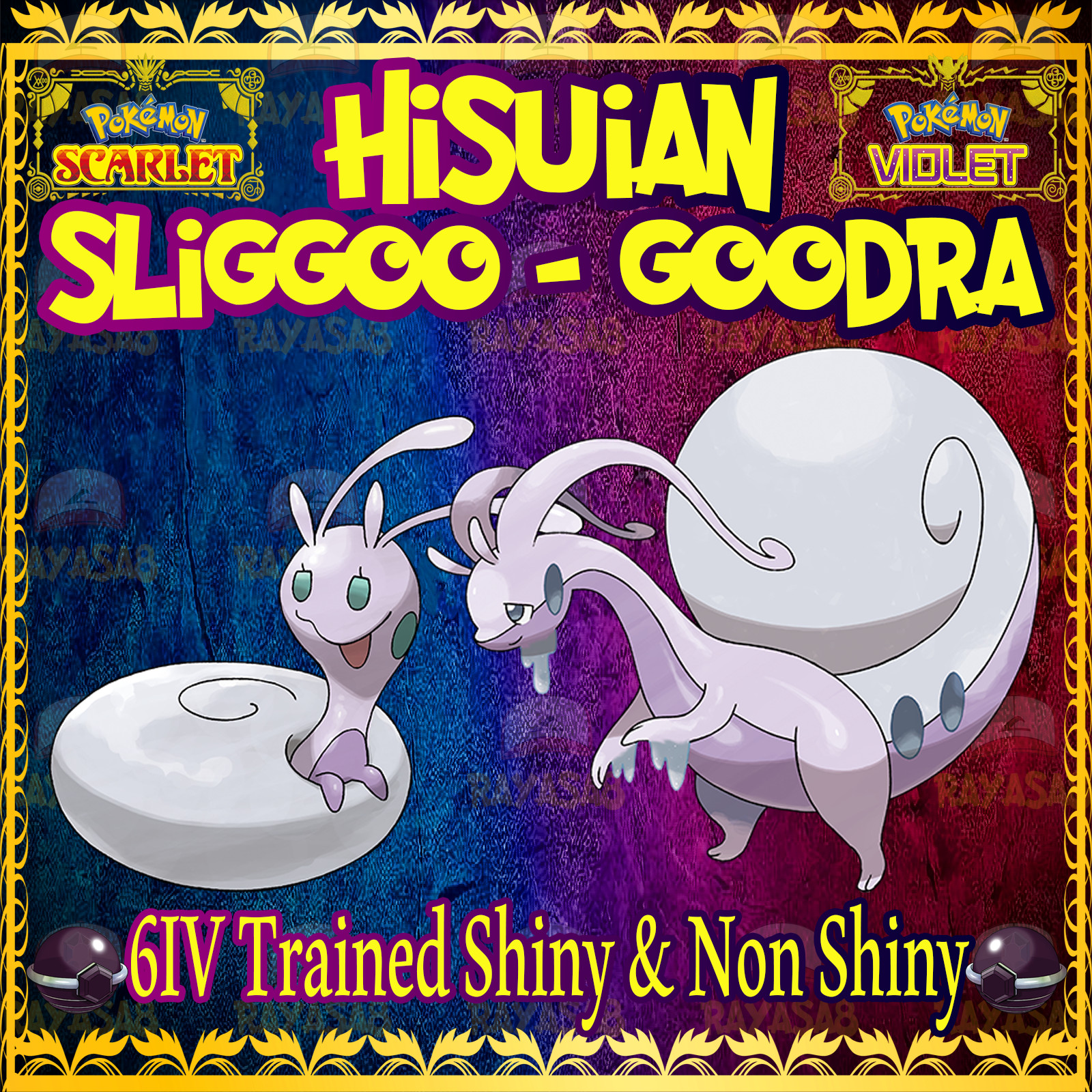 Sliggoo Goodra Hisuian Alpha 🌟Shiny🌟 Non Shiny Pokemon Scarlet and Violet Home