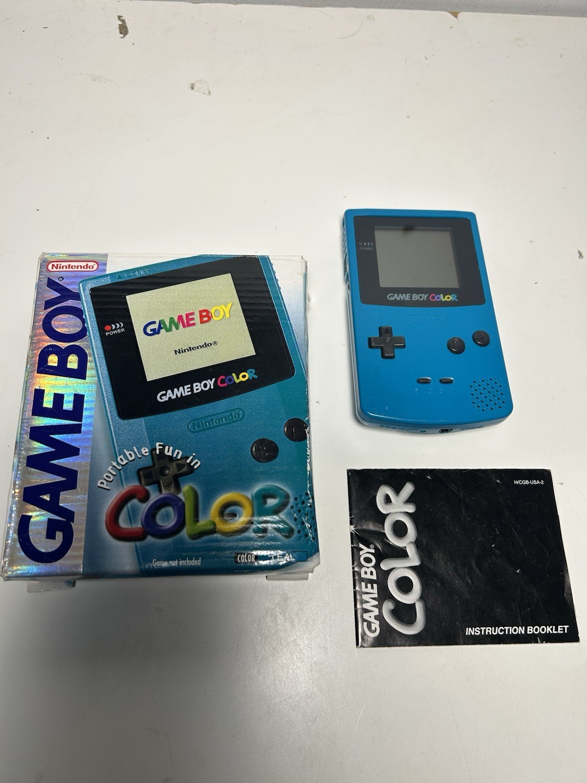 Nintendo Game Boy Color Handheld Game Console – Teal CIB Box Tested