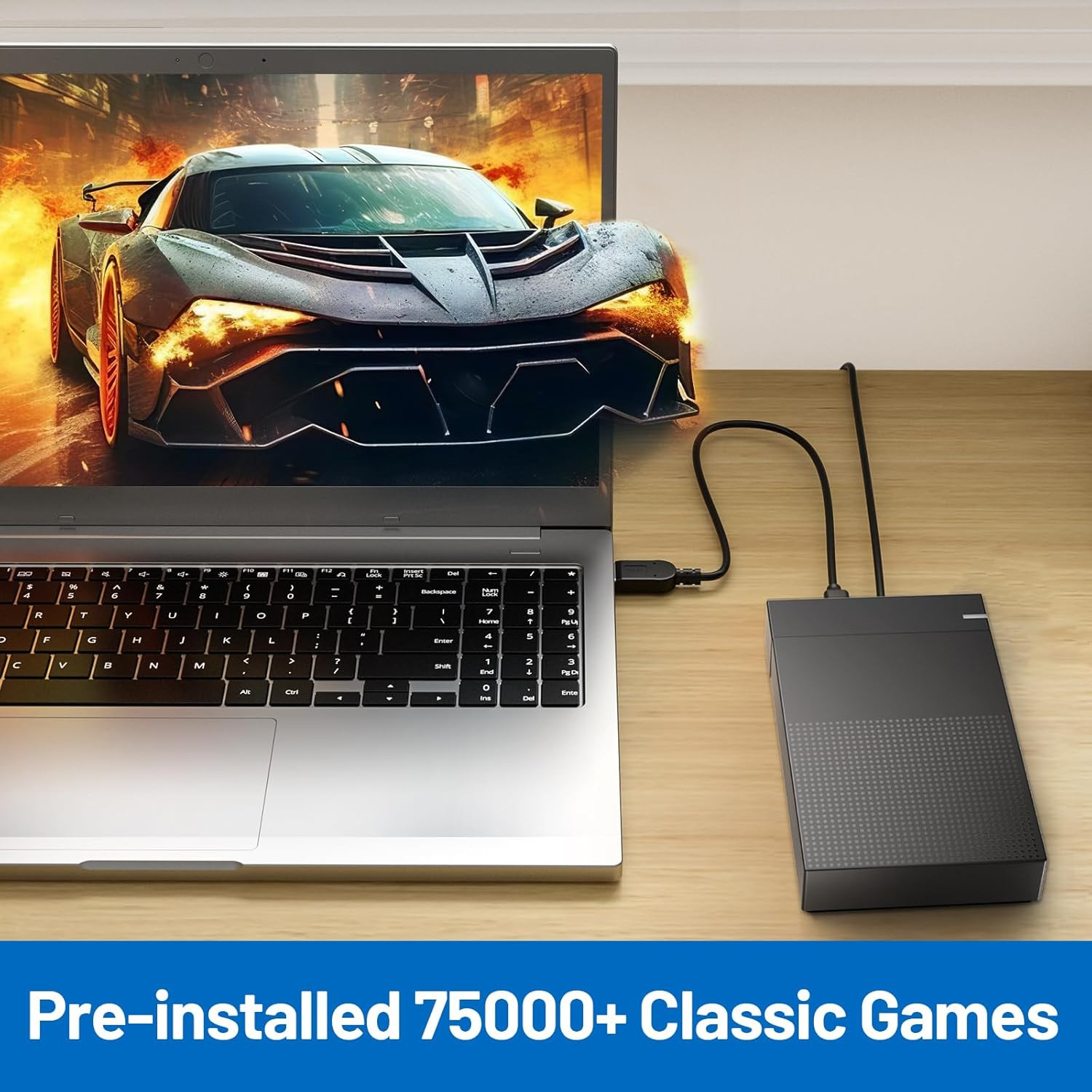 4Tb Retro Game Hard Drive 6 Game System in 1 with 75000+ Games, Retro Game Conso