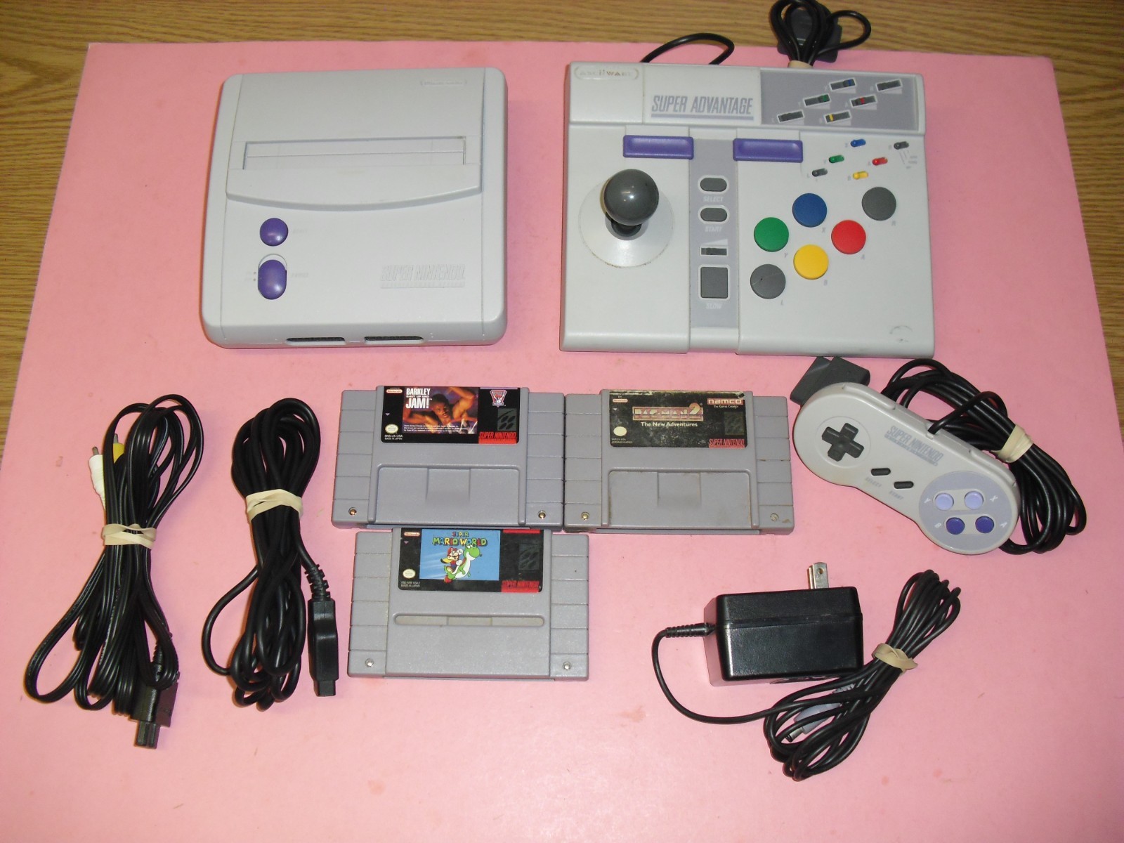 SNES Jr Mini system w/ Super Advantage Arcade Stick, 1 controller & 3 gms 101