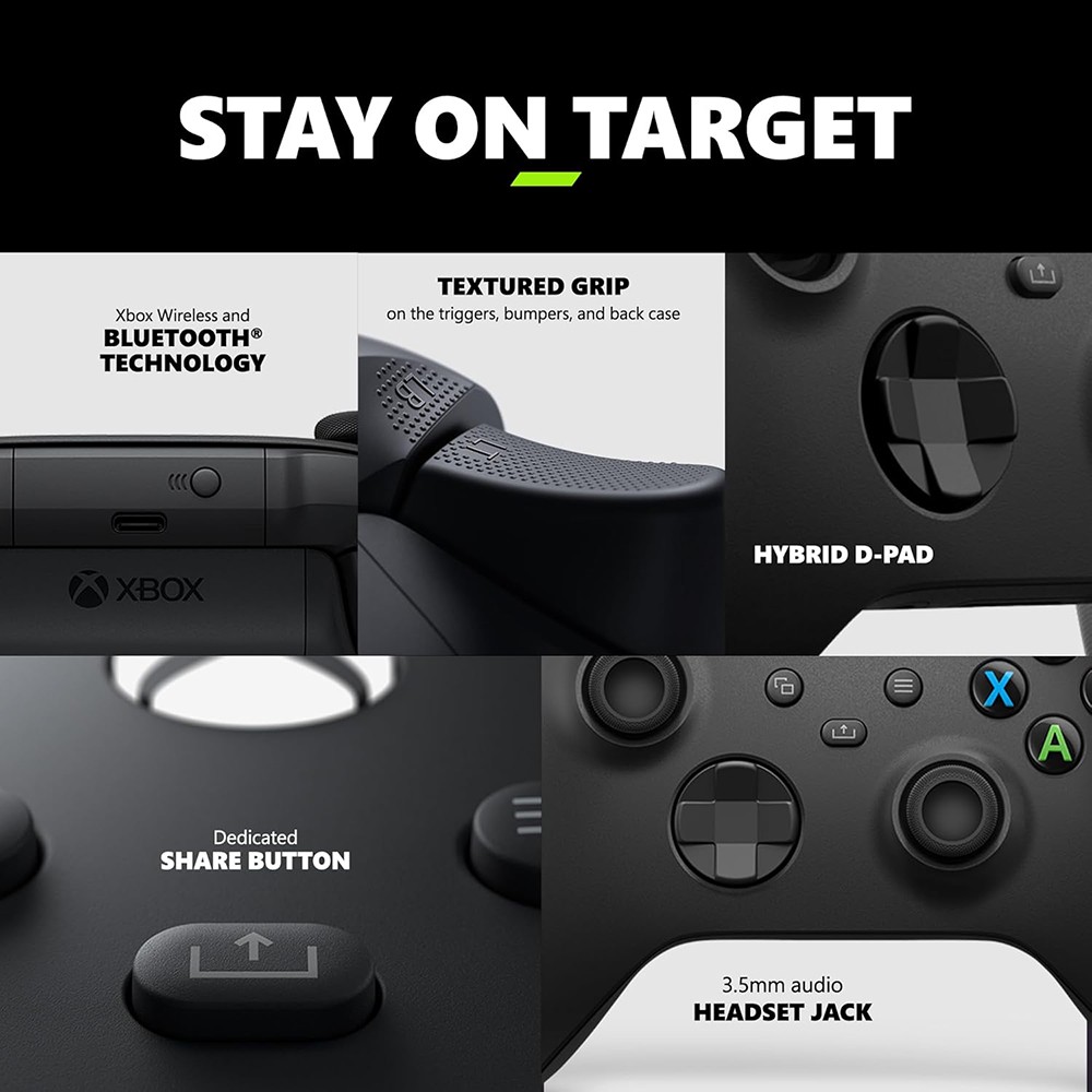 Microsoft Xbox Wireless Gaming Controller (2025), Carbon Black