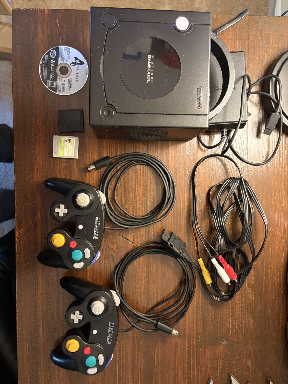 Nintendo GameCube DOL-001 Black Console Bundle OEM Complete w Resident Evil 4