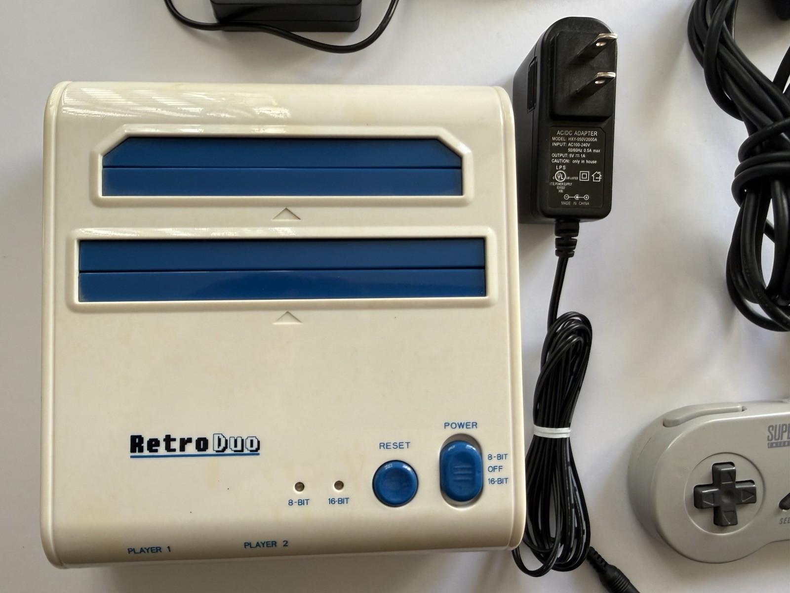 SNES NES RetroDuo BUNDLE! W/ HDMI ADAPTER 2 CONTROLLERS 9 GAMES! TECMO PUNCHOUT!