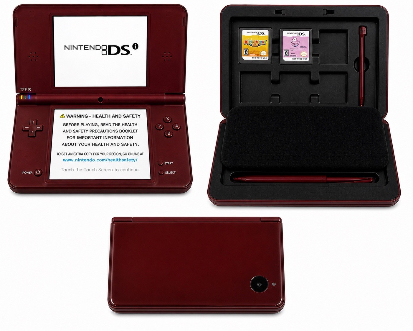 Nintendo DSi LL XL DS Burgundy Wine Red Console Fully Tested