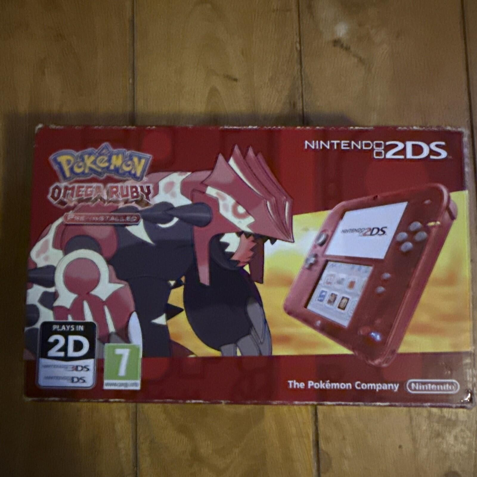 Nintendo 2DS Pokemon Red Handheld Console Clear Omega Ruby edition,rare boxed