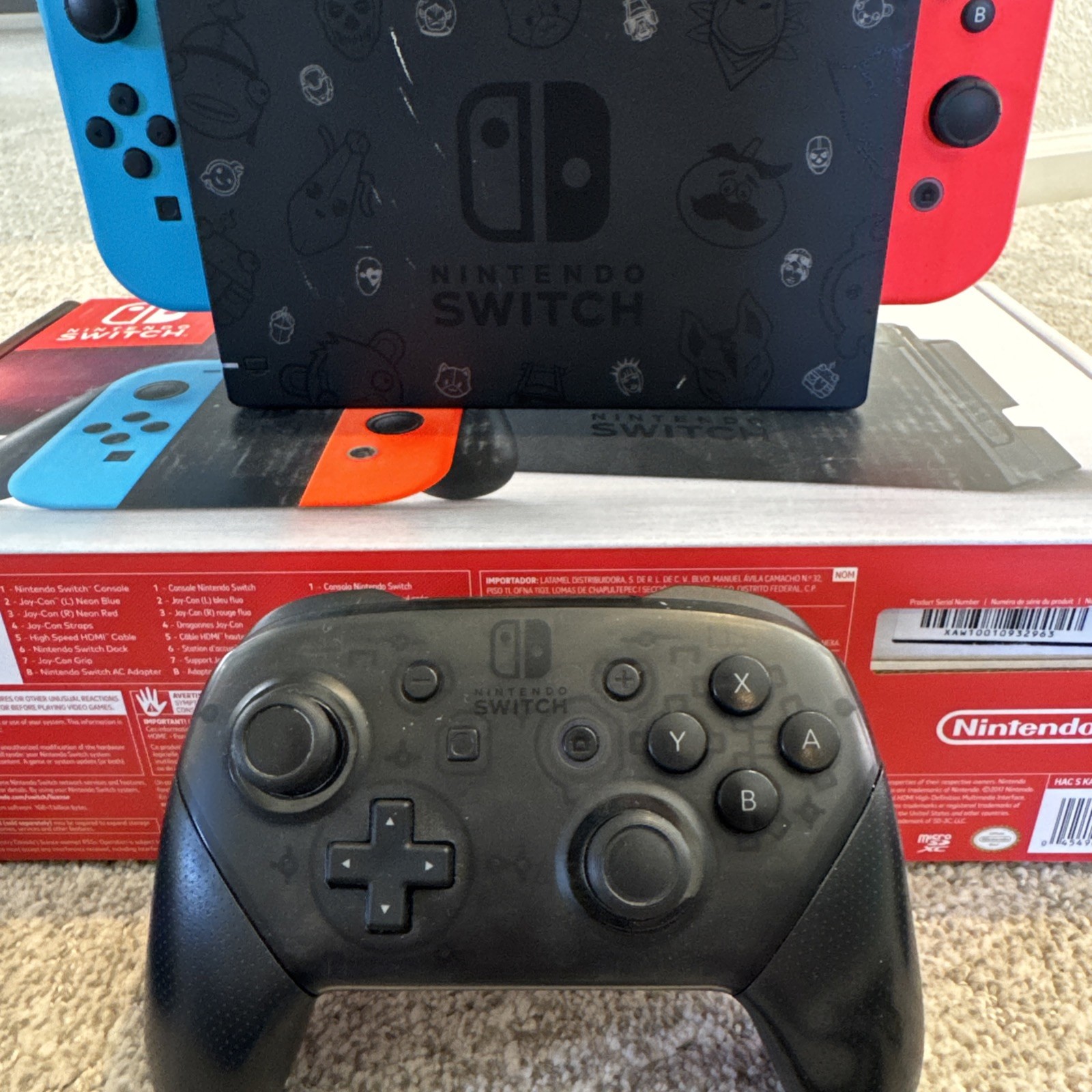Nintendo Switch Fortnite Limited Console + Dock + Pro Controller + 256GB SD