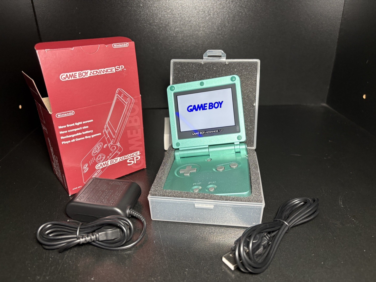 Nintendo Gameboy Advance SP ISP Backlit Screen Green